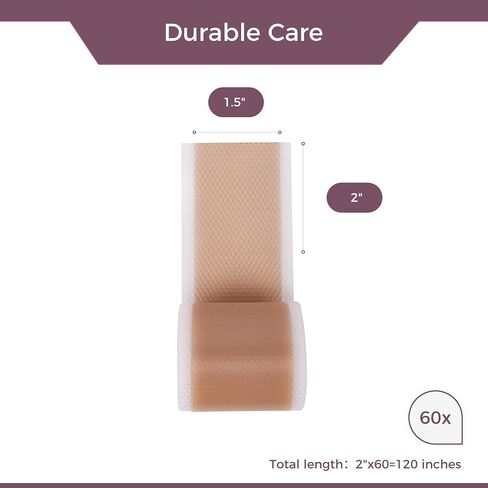 Professional Medical Silicone Scar Tape - Grade Scar Sheets, Non irritating, Painless for C-Section, Surgical Scars, Burn, Keloid, Acne, Provide Safe and Effective Solutions(1.6" x 60" Roll) in Saudi Arabia