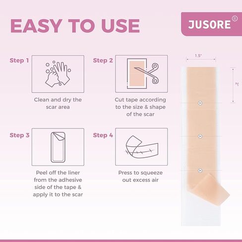 Professional Medical Silicone Scar Tape - Grade Scar Sheets, Non irritating, Painless for C-Section, Surgical Scars, Burn, Keloid, Acne, Provide Safe and Effective Solutions(1.6" x 60" Roll) in Saudi Arabia