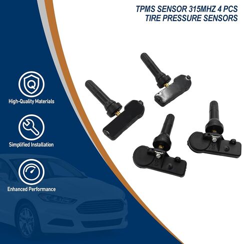 مستشعر TPMS 315MHz 4 PCS أجهزة استشعار ضغط الإطارات متوافقة مع Ford 2005-2011 Escape Edge Expedition Explorer Flex F-150 Fusion MKS MKT MKX MKZ MAZDA Mercury استبدال الجزء 6F2Z1A189A 7L1Z1A189A in Saudi Arabia