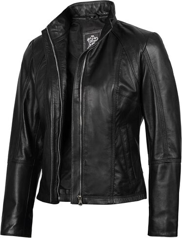 Decrum Real Womens Leather Jacket - Lambskin Fashion Leather Jackets for Women in Saudi Arabia