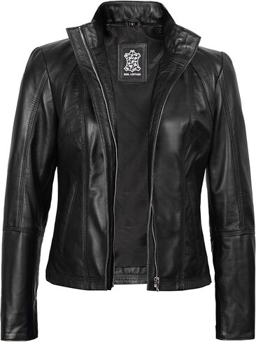 Decrum Real Womens Leather Jacket - Lambskin Fashion Leather Jackets for Women in Saudi Arabia
