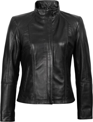 Decrum Real Womens Leather Jacket - Lambskin Fashion Leather Jackets for Women in Saudi Arabia