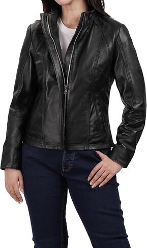 Decrum Real Womens Leather Jacket - Lambskin Fashion Leather Jackets for Women in Saudi Arabia
