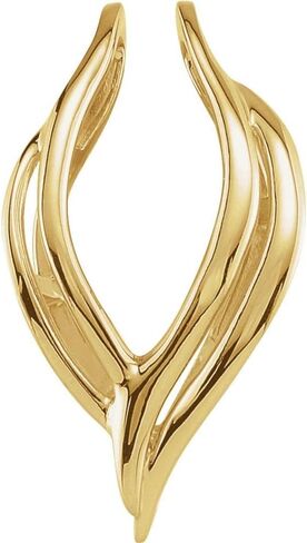 18k Yellow Gold Pendant Enhancer Fine Jewelry for Women Gifts for Her (21x14mm, Mounting Only, Not All Stones Included) in Saudi Arabia