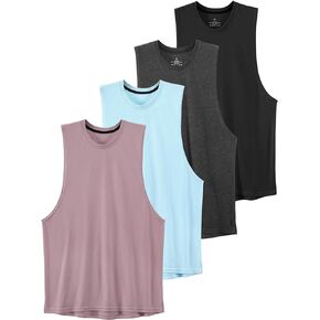 Orrpally 4 Pack Workout Tank Tops for Mens Loose fit Sleeveless Gym Shirts Bodybuilding Fitness T-Shirt