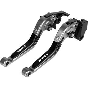 Brake Levers Motorcycle Clutch Levers Set Foldable Extendable CNC Fit for Kawasaki Vulcan S 650 2015-2023 Adjustable (Titanium&Black)