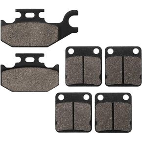 Front and Rear Brake Pad Fit for Yamaha Grizzly 400 YFM400FG YFM450FGH YFM450FGSE 4x4 Kodiak 400 YFM400A YFM400FAH YFM450FASE Wolverine 450 YFM450FX 2000-2010