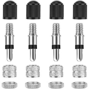 MMOBIEL 16pcs Dunlop Replacement Bike Valve Set Blitz Valve - Dutch Valve, Incl. Valve Core, Seal Ring, Valve Ring and Valve Caps