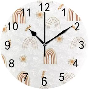 Sunset Behind The Lighthouse 10 Inch Silent Quartz Decorative Wall Clock Non-Ticking Digital Clock Battery Operated Round Easy to Read Home/Office/School Clock