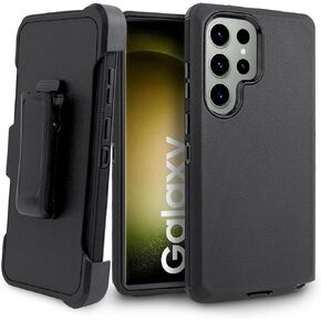 for Samsung Galaxy S23 Ultra 5G (2023) Phone case, Built in Screen Protector, Heavy Duty Hard Shockproof Armor Protector Case Cover with Belt Clip Holster (Camo)