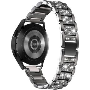 Bling Women Band Compatible with Samsung Galaxy Watch 6 5 4 40mm 44mm/Watch 3 41mm/Samsung Active 2 40mm 44mm/Watch4 Classic/Galaxy Watch 5 pro/Metal Dressy Wristbands
