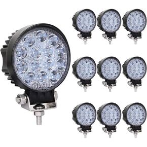 10PCS 42W Led Work Light, Led Light Pods, Flood Round Lights Off-Road Lights Led Lights Fit for Trucks Off-Road Vehicle ATV SUV UTV 4WD Boat Tractor/Spot