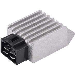 Universal Voltage Regulator Rectifier, 4-Pin 12V Male Plug Voltage Rectifier for 50cc to 150cc ATV Moped GY6 Scooter