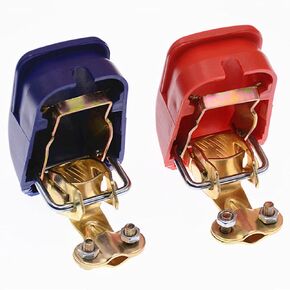Battery Quick Release Connectors Car Battery Quick Disconnect Terminals Lifting Battery Terminals Clamps Connectors Positive & Negative for Car Caravan Motorhome(Red & Blue), 1 Pair