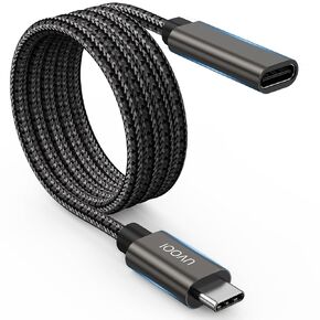 USB C Extension Cable 6.6FT 5-Pack, USB C Extender Male to Female Type C Extension USB 3.1 Gen2 100W/10Gbps Fast Charging&Sync for Mobile Phone, Laptop, MacBook, iPad, Dell XPS, Magsafe