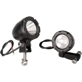 Super Bright Offroad 2" Round Motorcycle LED Fog Light Pods, 6000K Cool-White Long Range Flood Beam, Rugged Die-Cast Aluminum Housing, Corrosion & Vibration Resistant Waterproof, 12V/24V DC, 2-Pack