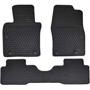 Car Floor Mats Custom Fit for Mazda 3 2014 2015 2016 2017 2018 Odorless Washable Heavy Duty Rubber (All Weather) Floor Liners Christmas Red