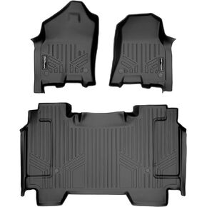 SMARTLINER - Custom Fit Floor Mats - 2 Row Liner Set - Compatible with Ram 1500 2019-2022 Crew Cab W/O Rear Underseat Storage Box (Front Row Does Not fit with Dual Front Hooks) - All Weather - Black