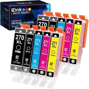 E-Z Ink Compatible Ink Cartridges Replacement for Canon 270 271 XL to use with PIXMA MG5720 MG5721 MG5722 MG6820 MG6821 MG6822 TS5020 TS6020 (2 Large Black,2 Small Black,2 Cyan,2 Magenta,2 Yellow)
