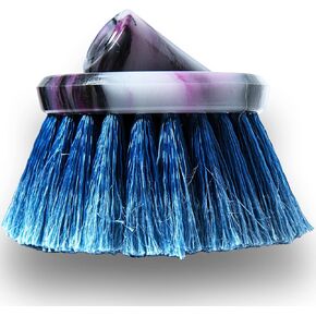 Blue Round Medium Soft Flow-Thru Brush for Cleaning Car Wheels, Tires, and Utility Cleaning (4.5" Regular Trim)