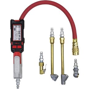 Milton Precision Digital Tire Pressure Gauge S-580ekit, Made In USA Most Accurate Inflator Gauge Available, Perfect for Professional Technicians, Easy to Read Display, 0-160 PSI Pressure Range, Red