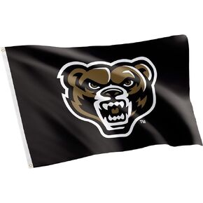 Desert Cactus Oakland University Flag Golden Grizzlies OU Flags Banners 100% Polyester Indoor Outdoor 3x5 (Style 1)
