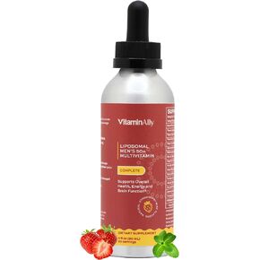Liposomal Men's 50+ Liquid Multivitamin Drops | Non-GMO | Sugar Free | Gluten Free | 30 Day Supply | 3 FL Oz | Supports Brain Health, Immunity and Energy Production