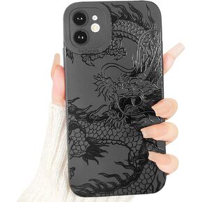 Compatible for iPhone 12 Case Cute Cool Big Butterfly Black Design for Girls Women Soft TPU Shockproof Protective Girly for iPhone 12-Big Butterflies