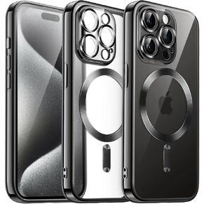 JETech Electroplated Case for iPhone 15 Pro 6.1-Inch, Camera Lens Full Protection, Compatible with MagSafe Wireless Charging, Shockproof Soft TPU Phone Cover (Gold)