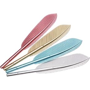 PENTA ANGEL Feather Pens 4Pcs Creative Rollerball Pens Artificial Wing Feather Ballpoint Gel Ink Pens Gift Set for Office School Teachers Students Stationary Supplies, Black Ink