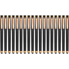 Linbsunne Black Gel Pens 0.7mm Medium Point Pen Office Pens 2-in-1 Stylus Pens for Touch Screens Gel Ink Rollerball Pens for Writing (18 Pack-black)