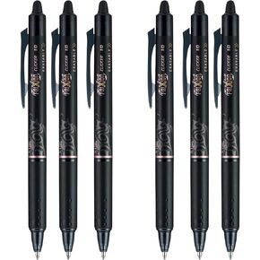 PILOT FriXion Clicker Erasable, Refillable & Retractable Gel Ink Pens, Bold Point, Black Ink, 6 PACK
