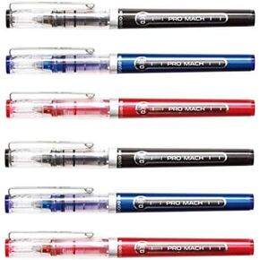Morning Glory Pro Mach Roller Ball Pen (12 pcs, 6 pcs) 0.38 mm Fine Point Tip (Black (12 pcs)) New Upgrade Model