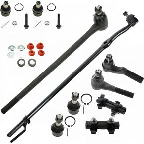 TRQ Ball Joint Tie Rod Drag Link Adjuster Sleeve Radius Arm Bushing Steering Suspension Kit 11pc for 1987-1996 Ford F150 Pickup Truck RWD 2WD