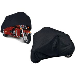 غطاء دراجة ثلاثية العجلات عالي الجودة متوافق مع دراجة نارية Harley Davidson FLHTCUTG Tri Glide Ultra Classic ذات الثلاث عجلات. قمة الخط الواقي للدراجة. حماية للمركبة قابلة للتنفس ومحمولة