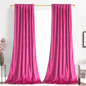 Purple Velvet Curtains 96 inches - Rod Pocket & Back Tab Boho Window Panels Privacy Theraml Insulted Drape