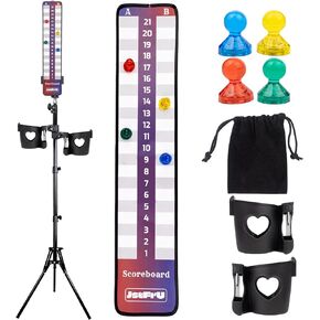 Cornhole Scoreboard with Magnets，Cornhole Score Keeper Tripod with 2 Drink Holders，Leisure Sport & Toss Game Accessories for Outdoor Game，Yard Game and Any Lawn Game.