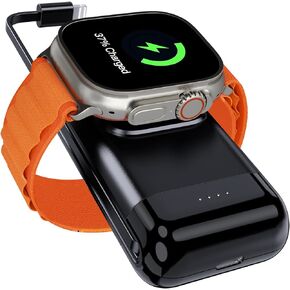 شاحن محمول لساعة Apple، شاحن iWatch مغناطيسي بقدرة 6000 مللي أمبير في الساعة مع كابل مدمج، شاحن iPhone محمول متوافق مع Apple Watch Ultra 2/9/8/7/6/SE/5/4/3، iPhone 14/13/12، Airpods Pro /3/2 in Kuwait