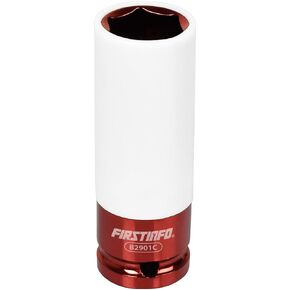 FIRSTINFO B2904A 1/2-Inch Impact Drive Lug Nut Socket 17mm CR-MO Thin-Walled Wheel Rim Protector, 150mm Long, Non-Marring