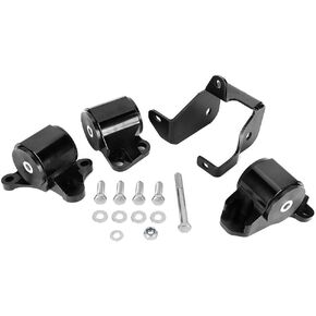 Qiilu Black Engine Billet Motor Torque Mount Bracket kit Replacement for Honda Civic 1996-2000 B/D-Series Engine