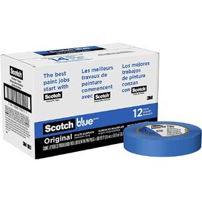 ScotchBlue Original Multi-Surface Painter's Tape, 0.94 Inches x 60 Yards, 12 Rolls, Blue, Paint Tape Protects Surfaces and Removes Easily, Multi-Surface Painting Tape for Indoor and Outdoor Use