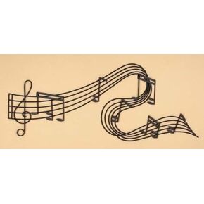 Deco 79 Metal Musical Notes Home Wall Decor Wall Sculpture with Gold Details, Wall Art 26" x 18" x 1", Brown