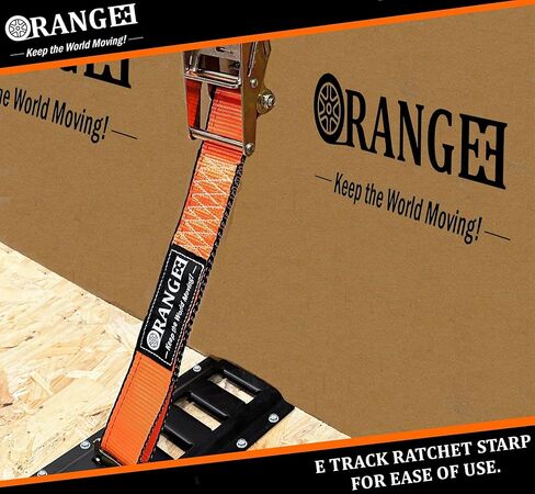 4 Pack E Track Ratchet Strap 4500lb Breaking Strength for Container, Cargo Vans, Trailer Load Hi Visible Neon Orange Color in Saudi Arabia