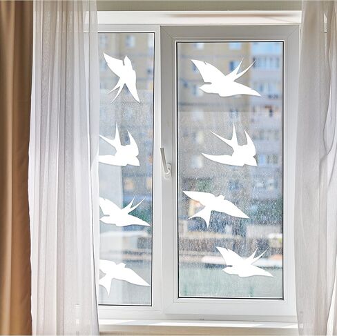 Anti-Collision Window Bird Stickers Decals by Decords - Protect Birds from Window Collisions - Made in Europe Window Decals for Bird Strikes - Easy to Peel and Stick, 2 Years Warranty in Kuwait