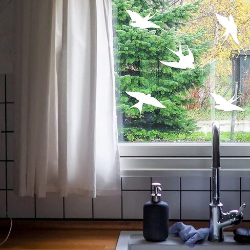 Anti-Collision Window Bird Stickers Decals by Decords - Protect Birds from Window Collisions - Made in Europe Window Decals for Bird Strikes - Easy to Peel and Stick, 2 Years Warranty in Kuwait