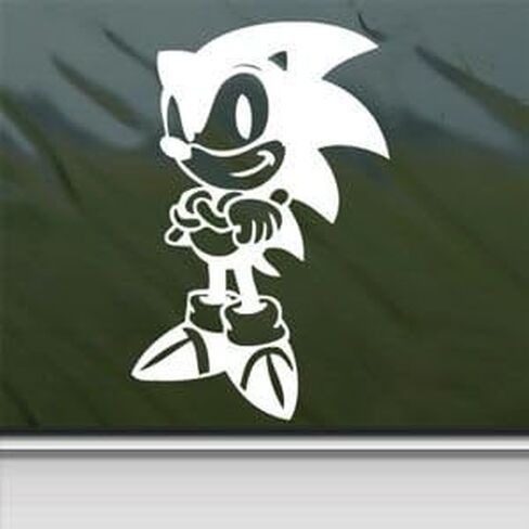 سونيك الأبيض ملصق مائي Ssmb Brawl Skin Wii الأبيض نافذة السيارة جدار ماك بوك دفتر كمبيوتر محمول ملصق مائي in Kuwait