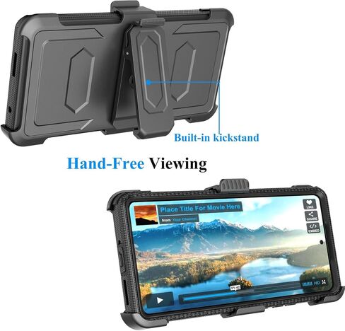جراب Njjex For Moto Edge Plus 2023، لهاتف Motorola Edge+ 5G UW 2023/Edge 40 Pro/Edge X40، جراب [Nbeck] مقاوم للصدمات وشديد التحمل وحزام دوار ومشبك لكامل الجسم وغطاء صلب ومسند - أسود in Kuwait