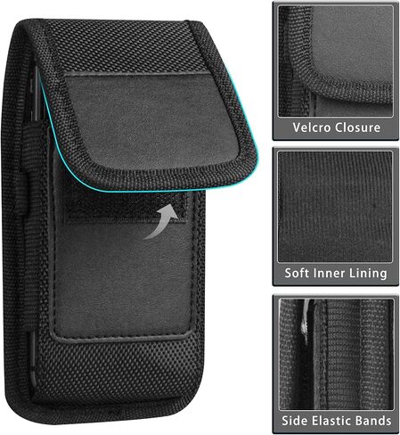 Cell Phone Pouch Oxford Holster Case with Belt Clip Cover for iPhone 13 12 11 Pro Max,XS Max,X,XR,SE 2020 ,78+,Samsung Galaxy F42,M52,M22,A51,A12,S7 S8 S9 S10 S20 Plus ,S21 Ultra Phone Bag Belt Pack in Saudi Arabia