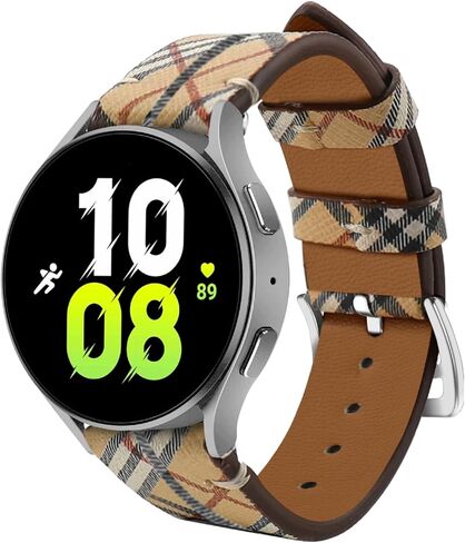 متوافق مع ساعة Samsung Galaxy Watch 5/4/6 40 مم 44 مم/5 Pro 45 مم/4 حزام كلاسيكي 42 مم 46 مم للنساء والرجال، أساور معصم بديلة ناعمة منقوشة فاخرة مقاس 20 مم لهاتف Galaxy Active 2 40 مم in Kuwait