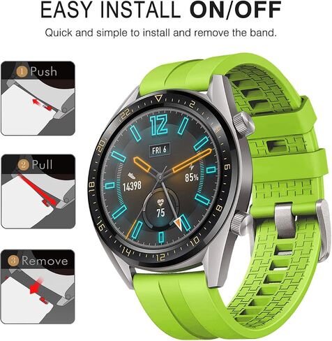 MoKo Band Compatible with Huawei Watch GT 2019 46mm/Watch GT Active/Watch 2 Pro/Honor Watch Magic/Samsung Galaxy Watch 46mm/Gear S3, Soft Silicone Replacement Strap in Saudi Arabia